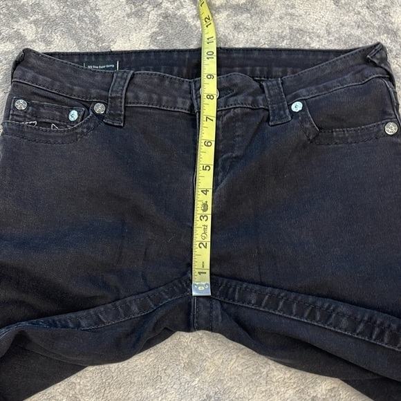 True Religion Halle Mid Rise Super Skinny Jeans Black Wash Horseshoe Stitch 29 - Picture 9 of 13